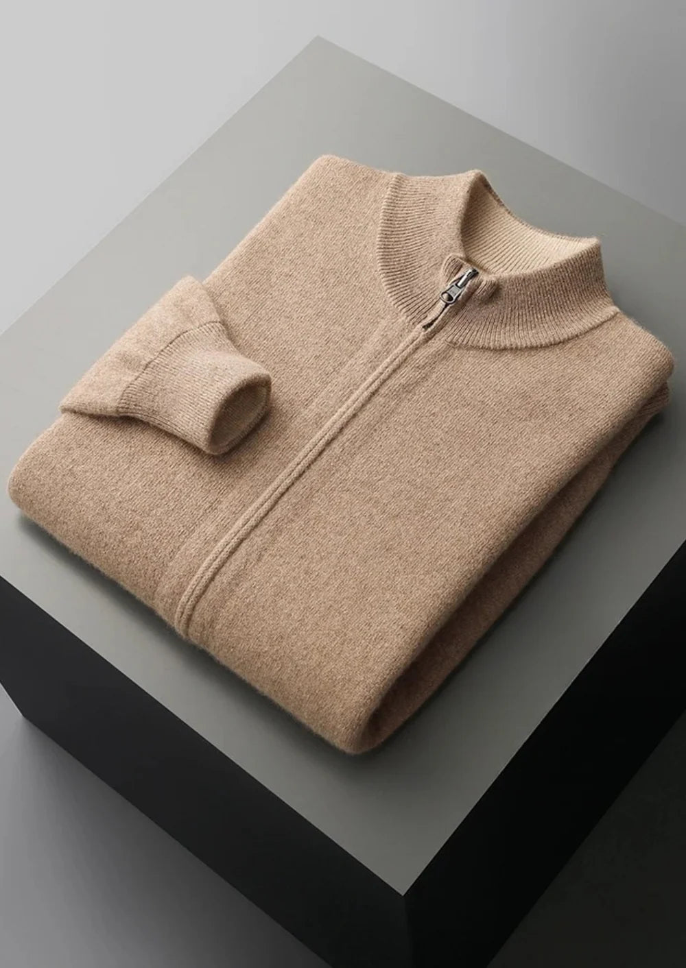 CARDIGAN ZIPPÉ EN PURE LAINE MÉRINOS EXTRA-FINE