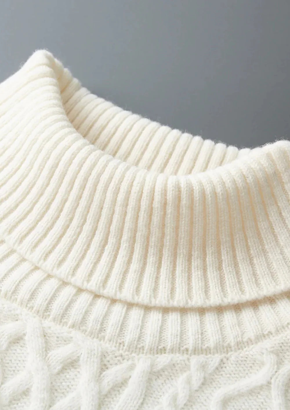PULL À COL ROULÉ D'HIVER EN PURE LAINE MÉRINOS EXTRA-FINE