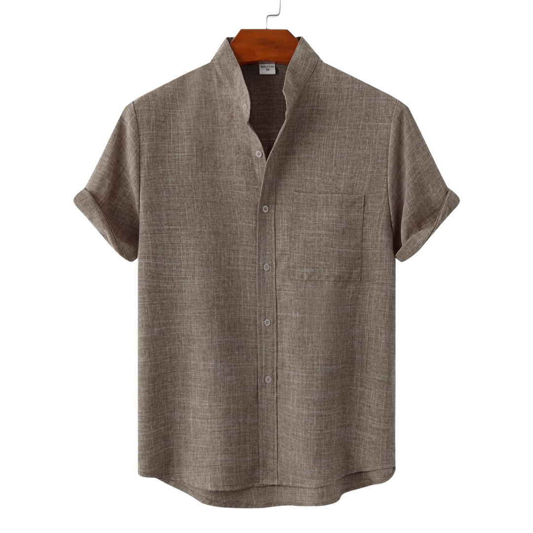 Modaura™ | Plain cotton button-up shirt