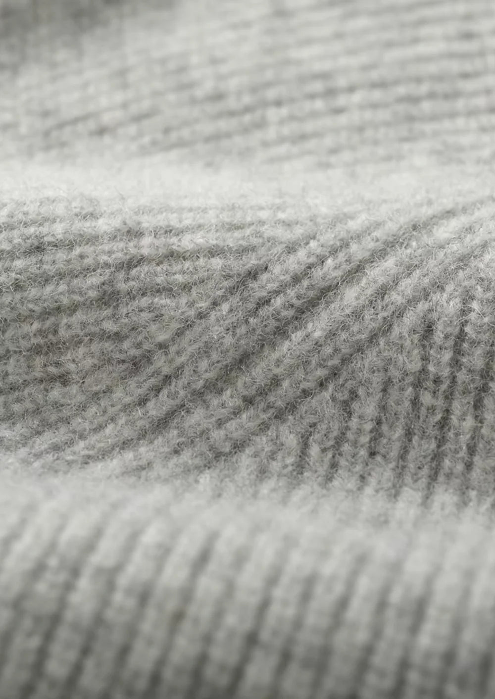 Geribbelde hoodie met rits van zuivere extra fijne merinowol