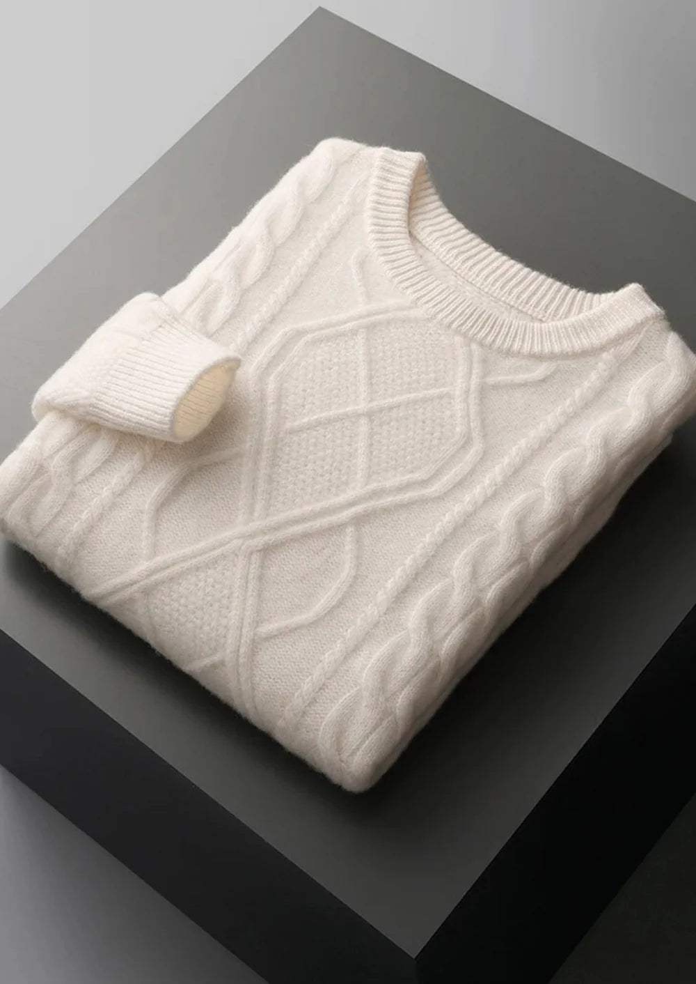 WINTERSE CREWNECK MET ZUIVERE EXTRA FIJNE MERINOWOL