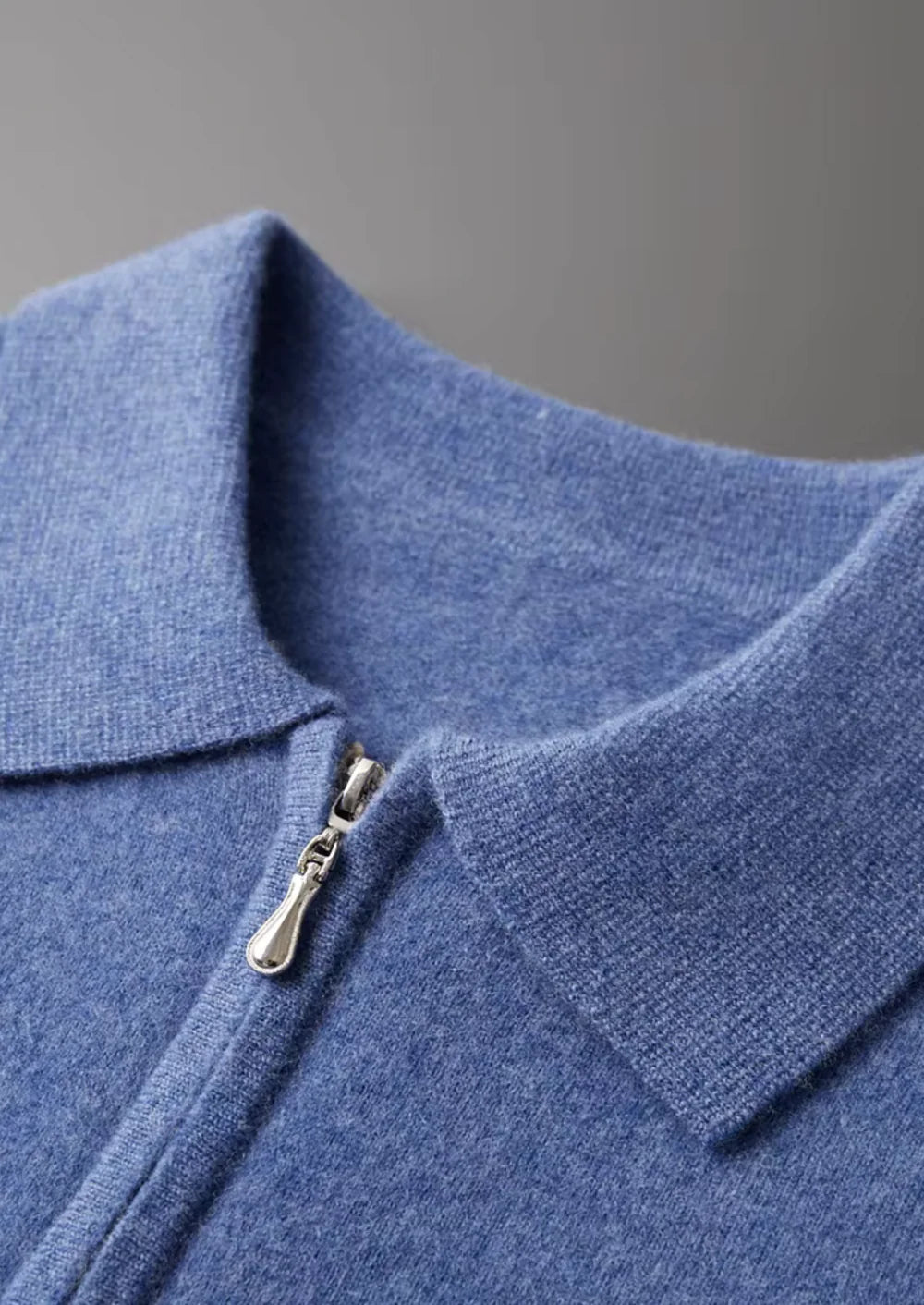 PURE EXTRA FIJNE MERINO WOL POLO MET HALVE RITS