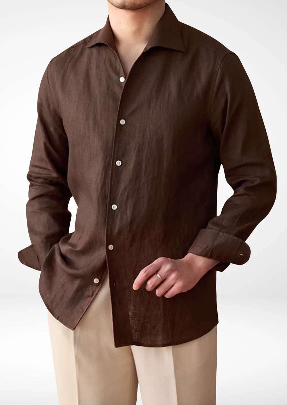 PORTOFINO SEASIDE SHIRT - Donkerbruin