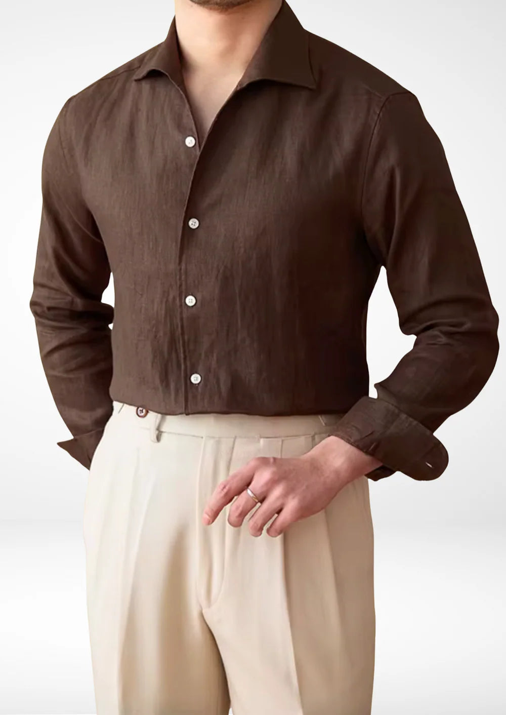 PORTOFINO SEASIDE SHIRT - Donkerbruin