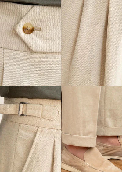 PANTALON PLISSÉ CÔTIER CAGLIARI - Sable