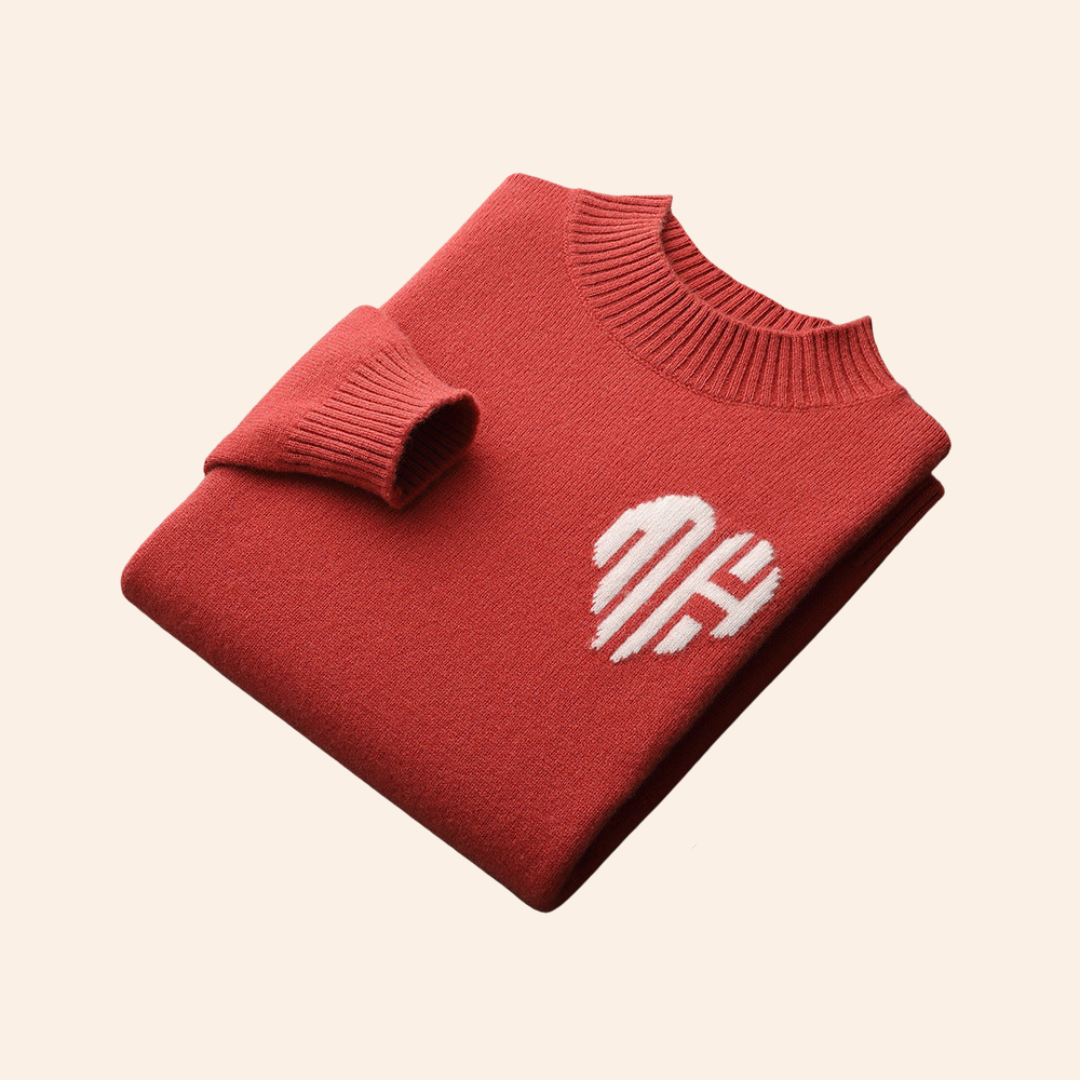 Modaura™ | 100% CASHMERE HEART SWEATER