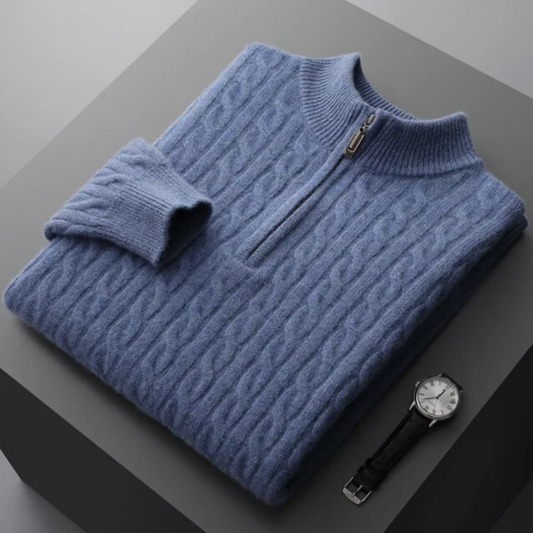 Modaura™ | 100% Cashmere Woven Half Zip