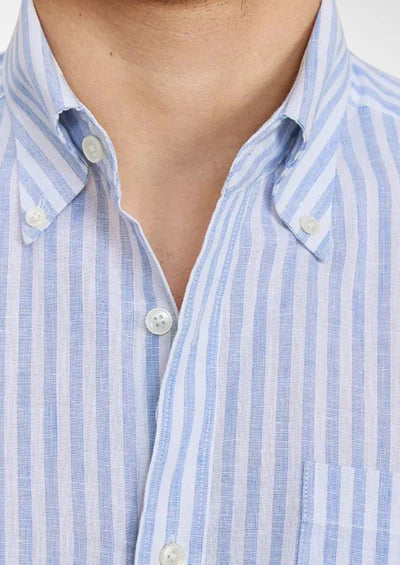 CHEMISE CÔTIÈRE À RAYURES PORTOFINO - Bleu clair