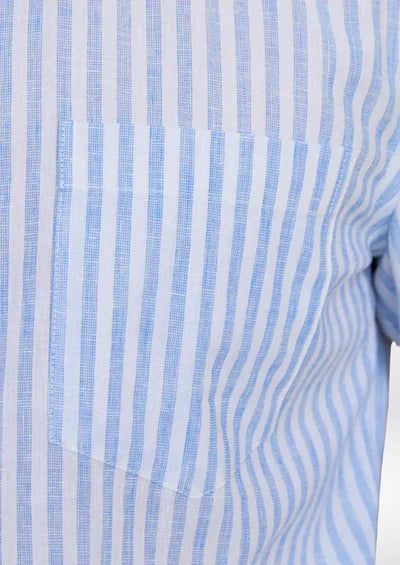 CHEMISE CÔTIÈRE À RAYURES PORTOFINO - Bleu clair