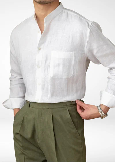 Chemise en lin BRUNELLO SEASIDE - Blanc