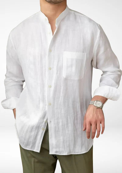 BRUNELLO SEASIDE LINNEN SHIRT - Wit