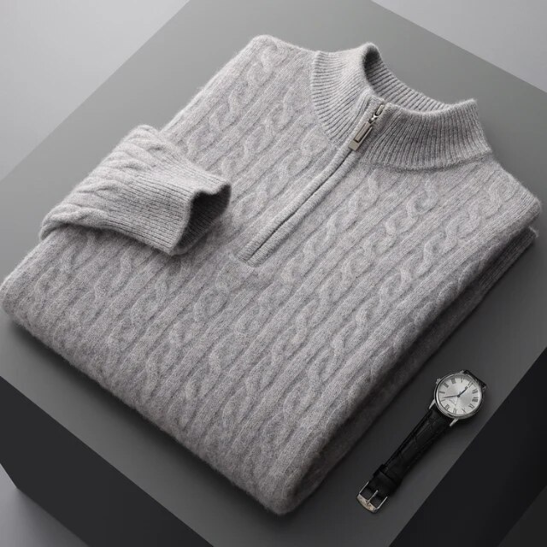 Modaura™ | 100% Cashmere Woven Half Zip