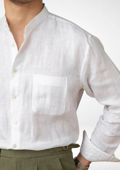 Chemise en lin BRUNELLO SEASIDE - Blanc