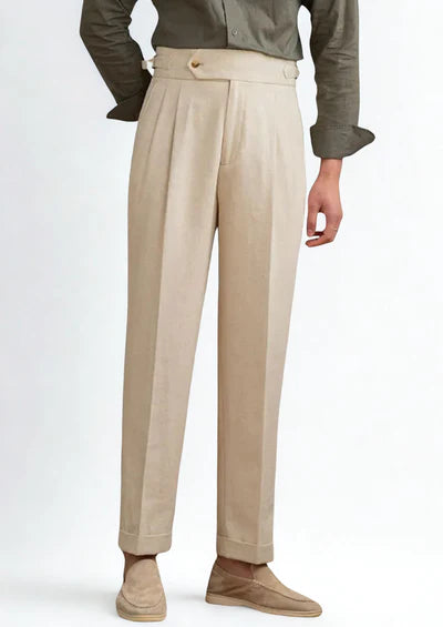 PANTALON PLISSÉ CÔTIER CAGLIARI - Sable