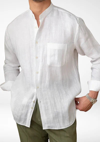 BRUNELLO SEASIDE LINNEN SHIRT - Wit
