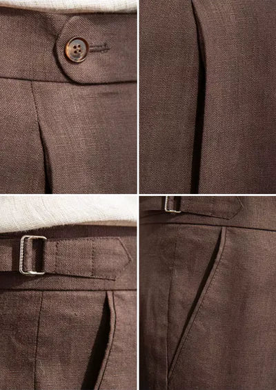 PANTALON PLISSÉ CÔTIER TOSCANE - Marron foncé