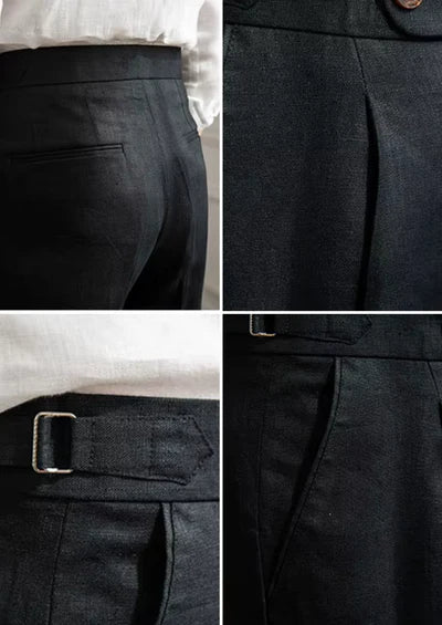 PANTALON PLISSÉ CÔTIER TOSCANE - Noir
