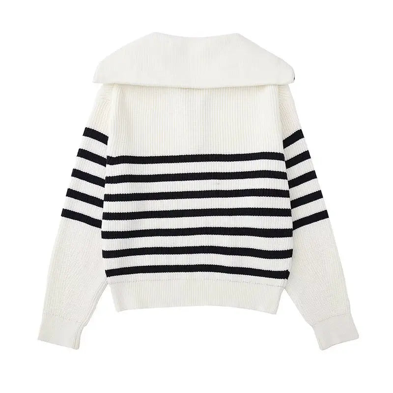 Modaura™ | Striped Zip Up Sweater