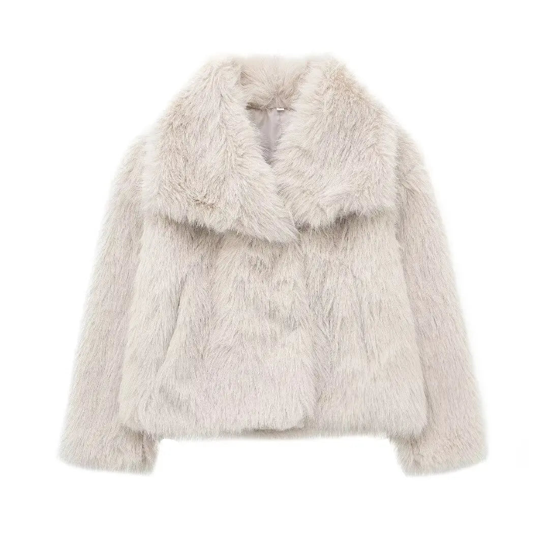 Modaura | Cropped Faux Fur Jacket