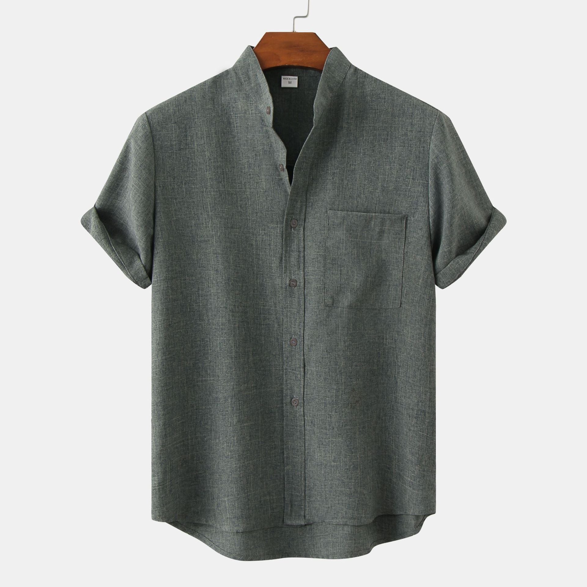 Modaura™ | Plain cotton button-up shirt