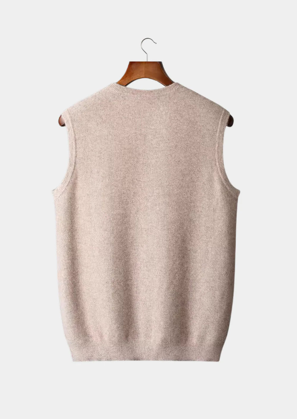 Zuivere extra fijne merinowol ronde hals vest