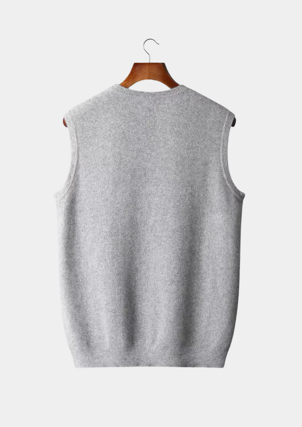 Zuivere extra fijne merinowol ronde hals vest