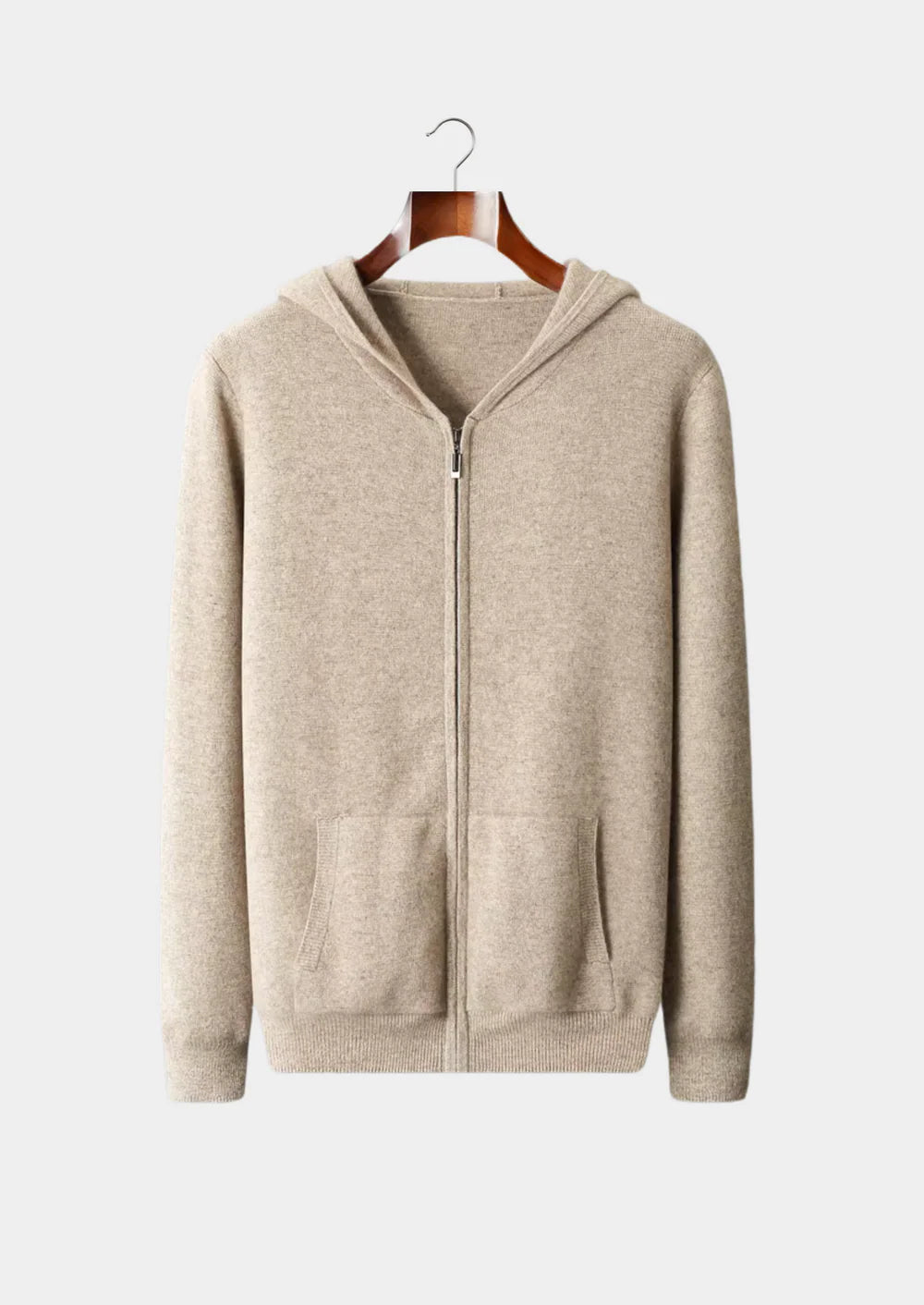 SWEAT À CAPUCHE ZIPPÉ EN LAINE MÉRINOS EXTRA-FINE PURE